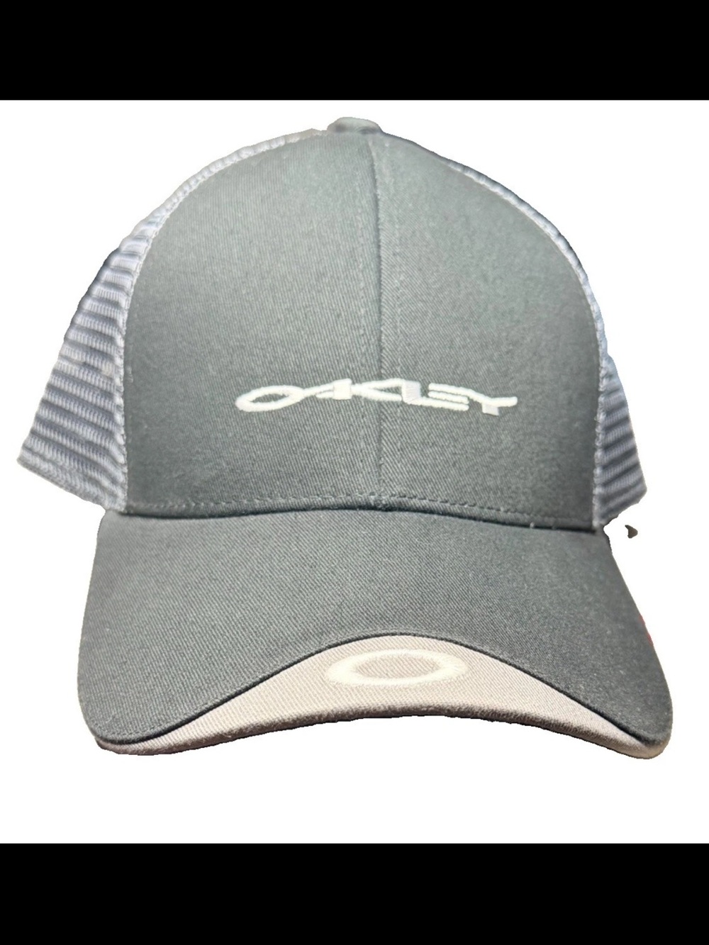 Oakley Gray and White Logo Trucker Hat